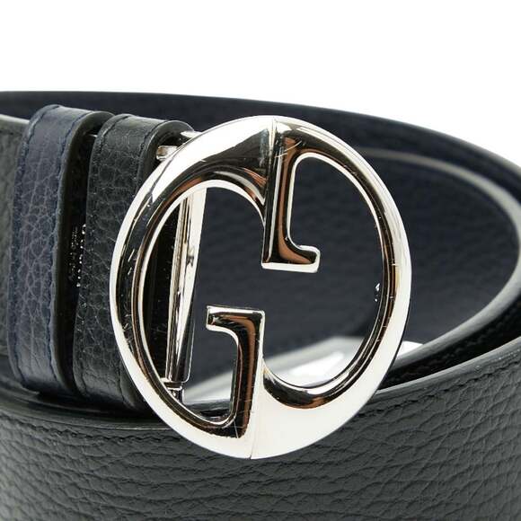 Gucci Belt 85 34 449715 Black Leather Men's GUCCI - Picture 4 of 9
